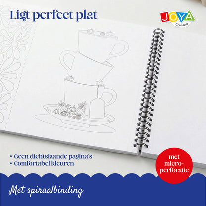 Joya Creative Lujoso libro de colorear con pósteres para adultos – 64 diseños desprendibles en A3, A4 y A5 sobre papel prémium con encuadernación de espiral