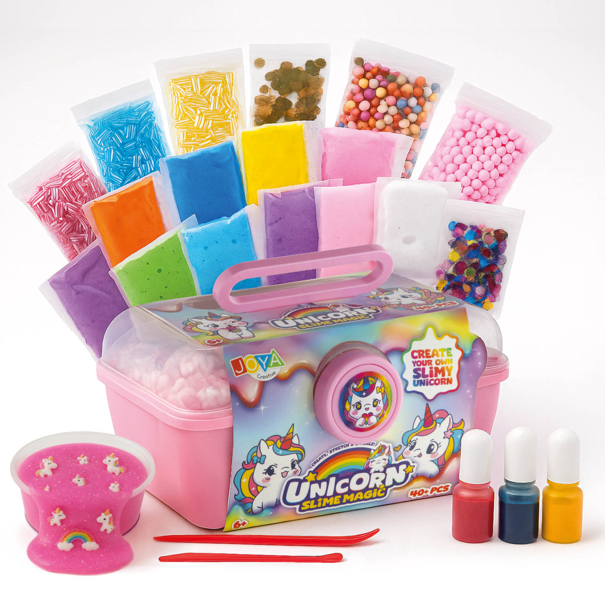 Joya Creative Unicorn Slijm Pakket 75 Delig – Complete Slime Maak Set voor Kinderen met Unicorn Accessoires