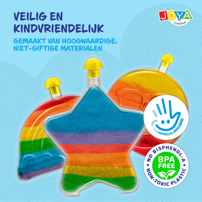 Joya Creative Sand Art Set for Kids – DIY Sand Art Craft Kit with Colored Sand and Funny Bottles