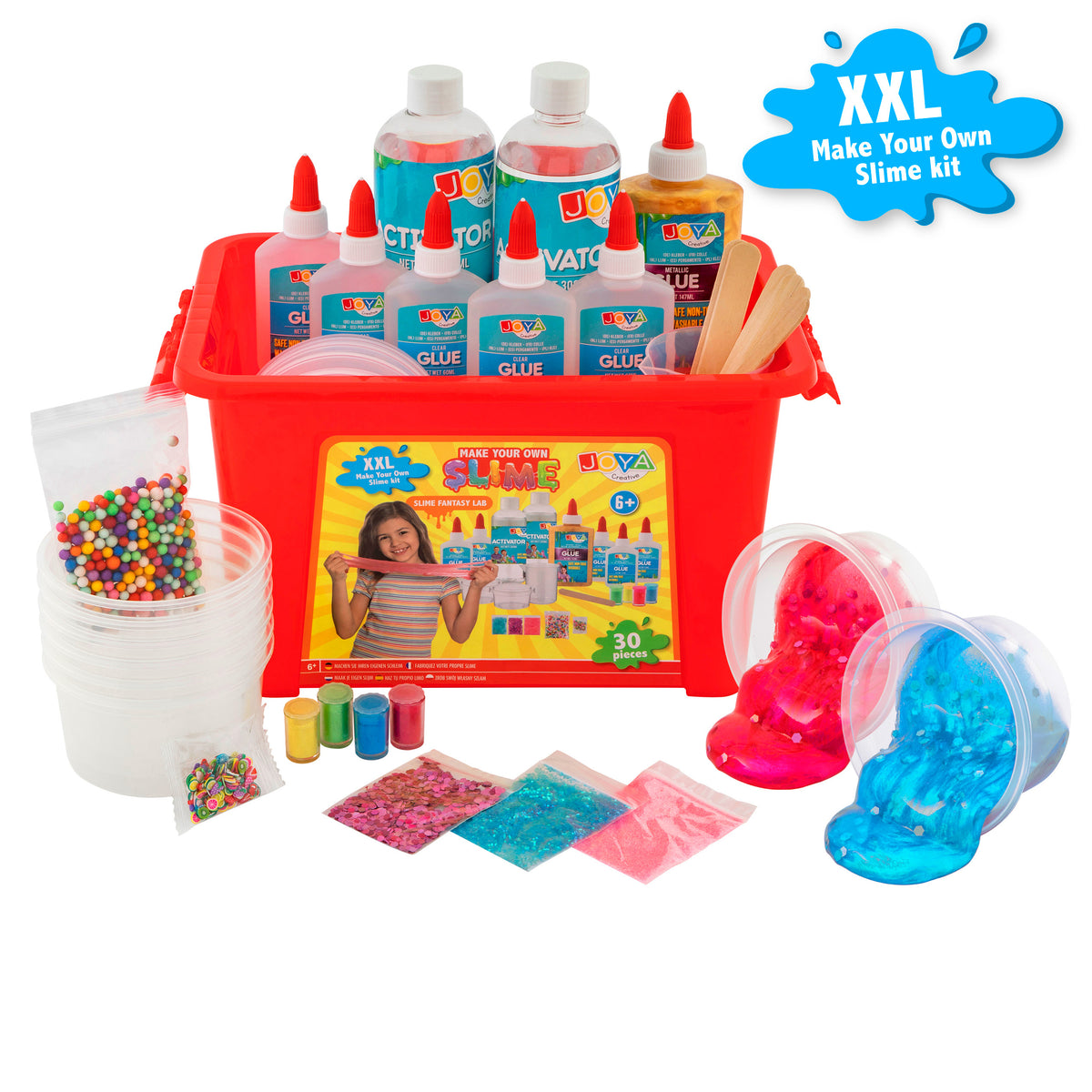 Joya Creative Set XXL para hacer slime – Crea tu propio slime con 6 tipos de slime metálico para niños