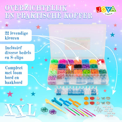 Joya Creative Set de gomas para pulseras de 6000 piezas – Kit de iniciación para hacer pulseras con telar, abalorios y accesorios