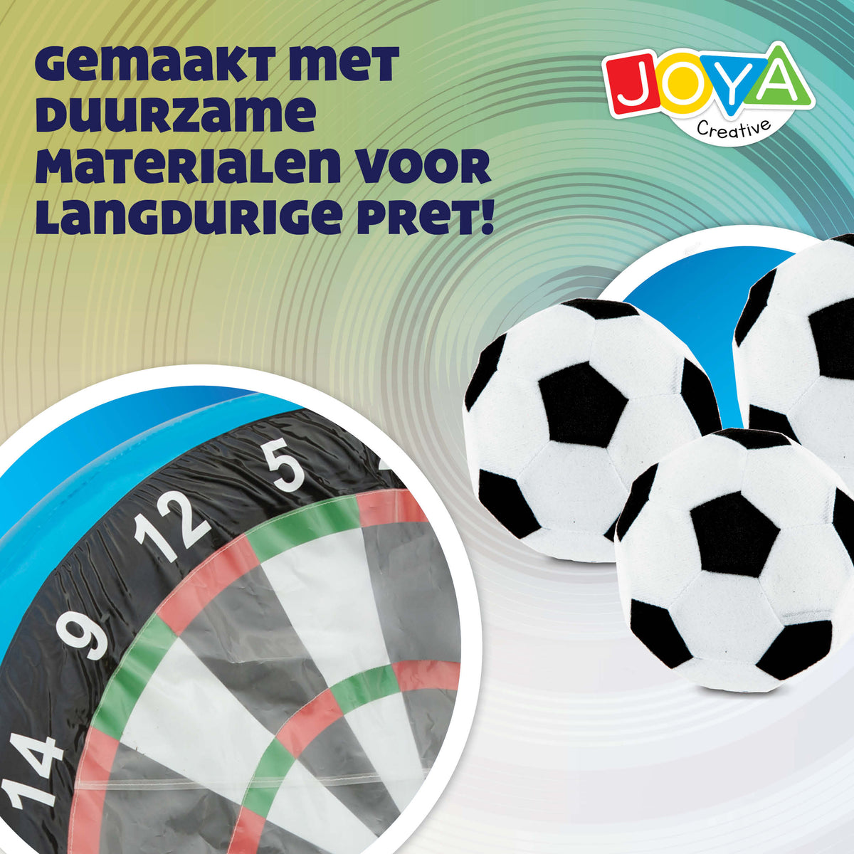 Joya Creative Diana de fútbol XXL – Juego de fútbol hinchable para interior y exterior con 3 balones