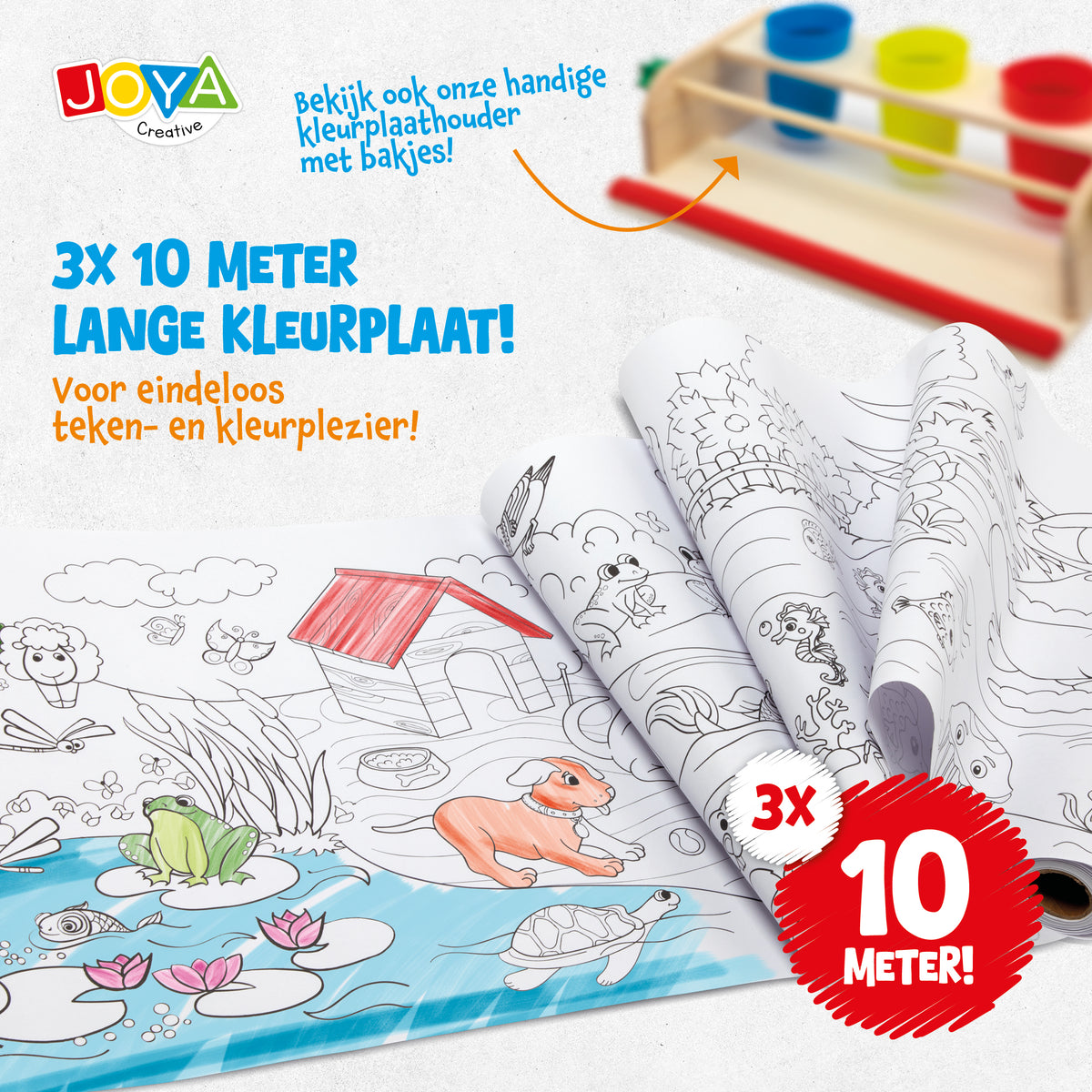 Joya Creative Rollo para colorear de repuesto de 3x10 metros - Rollos para colorear de animales, princesas y espacio para soporte de rollo de papel