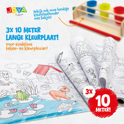 Joya Creative Rollo para colorear de repuesto de 3x10 metros - Rollos para colorear de animales, princesas y espacio para soporte de rollo de papel