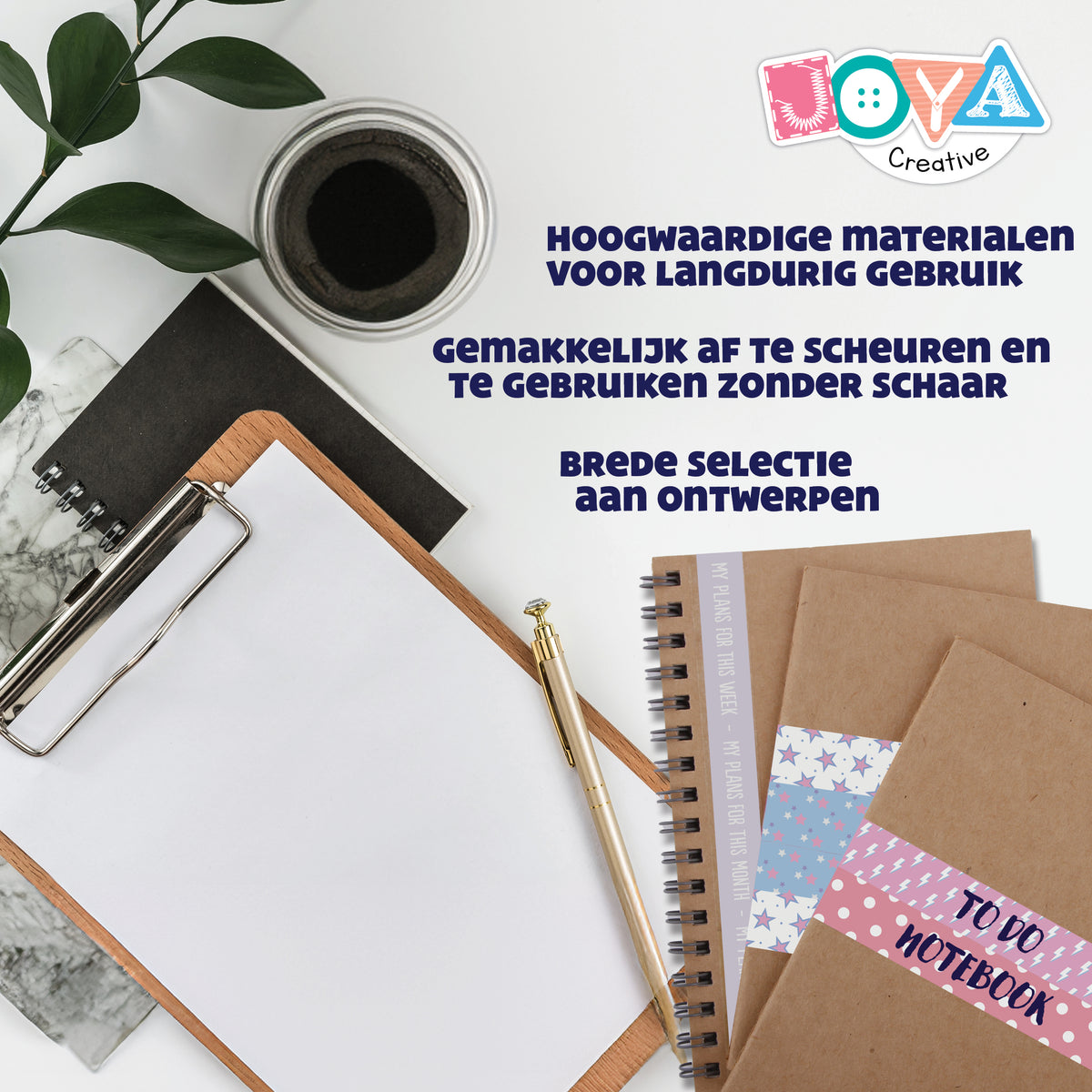 Joya Creative Washi Tape Mega Set 72 Delig – Decoratieve Masking Tape voor Bullet Journaling, Knutselen & Scrapbooking