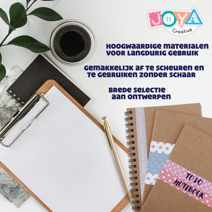Joya Creative Washi Tape Mega Set 72 Delig – Decoratieve Masking Tape voor Bullet Journaling, Knutselen & Scrapbooking