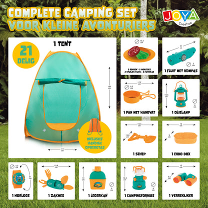 Joya Creative Camping Playset with Pop-up Tent – Camping Set for Children with Outdoor Accessories