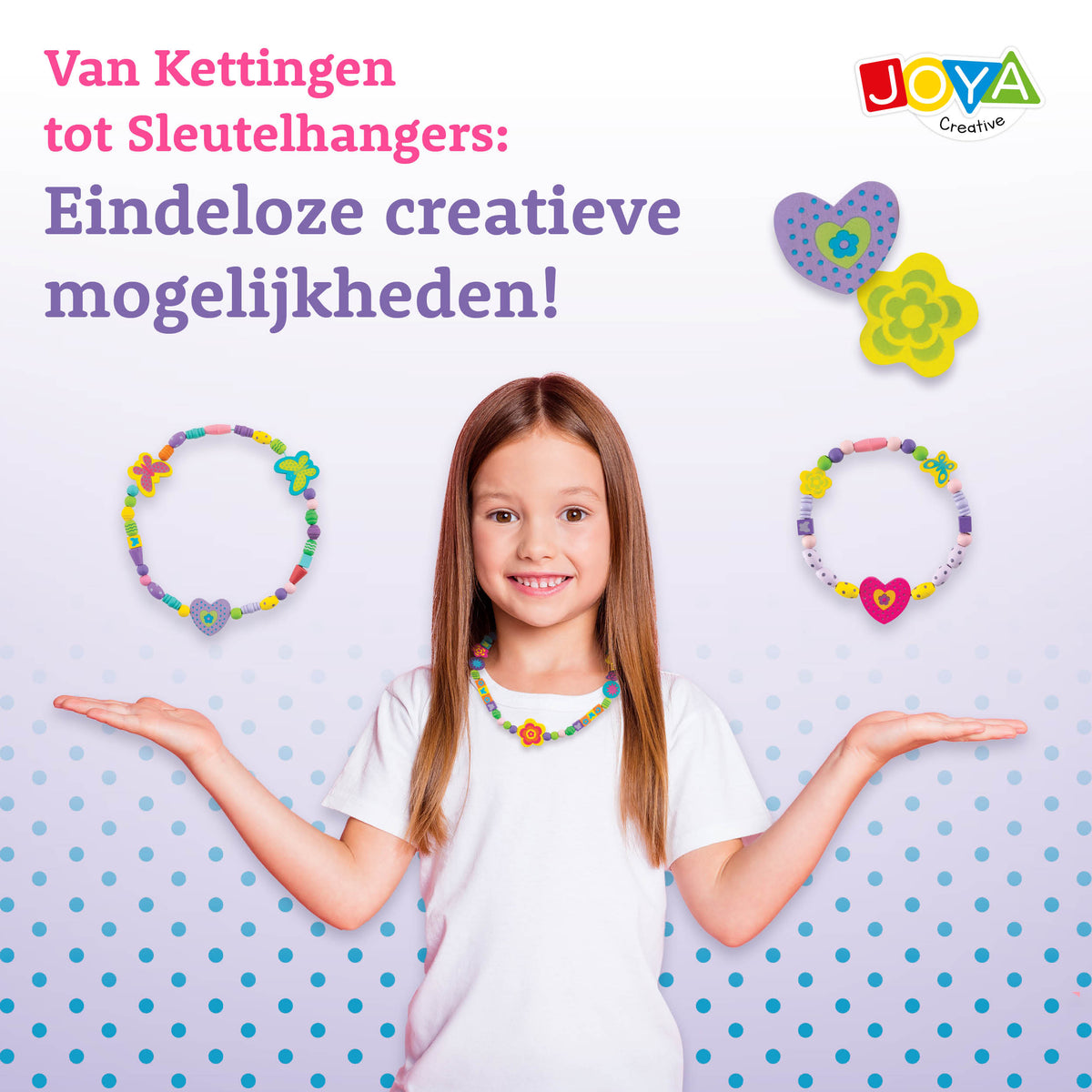 Joya Creative Set de 142 piezas para hacer joyas de madera - Set de abalorios FSC con caja de almacenamiento de madera para niños