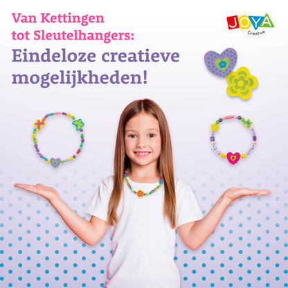 Joya Creative Set de 142 piezas para hacer joyas de madera - Set de abalorios FSC con caja de almacenamiento de madera para niños