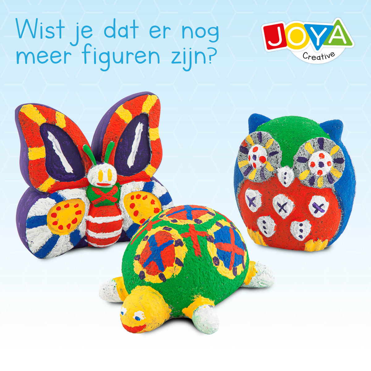 Joya Creative Happy Stones Painting Kit Animals – Complete Stone Painting Set for Kids with Paint, Brush & Butterfly Stone
