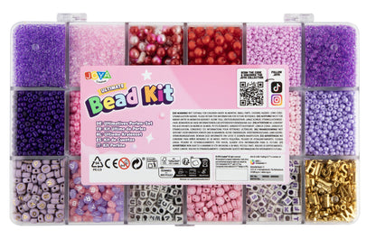 Joya Creative Lujoso set de cuentas de 10.000 piezas Royal Pink Dreams – Haz pulseras con cuentas de letras, cuentas de vidrio y caja de almacenamiento