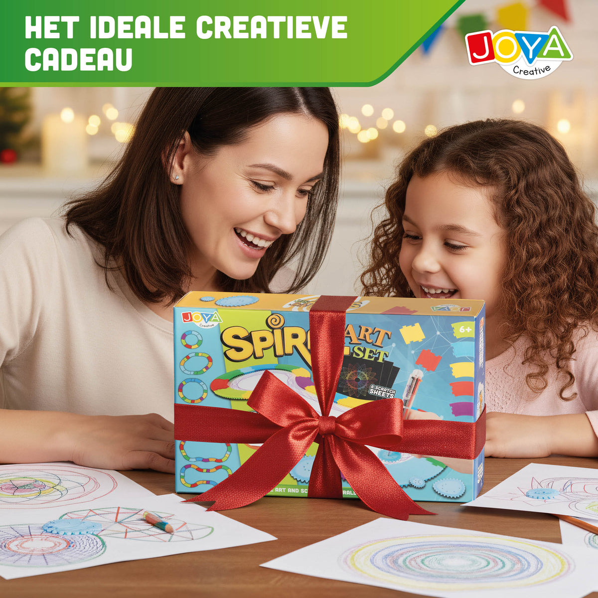 Joya Creative Lujoso set de espirógrafo Designer Art de 60 piezas – Kit de dibujo de mandalas con scratch art y juguete Montessori