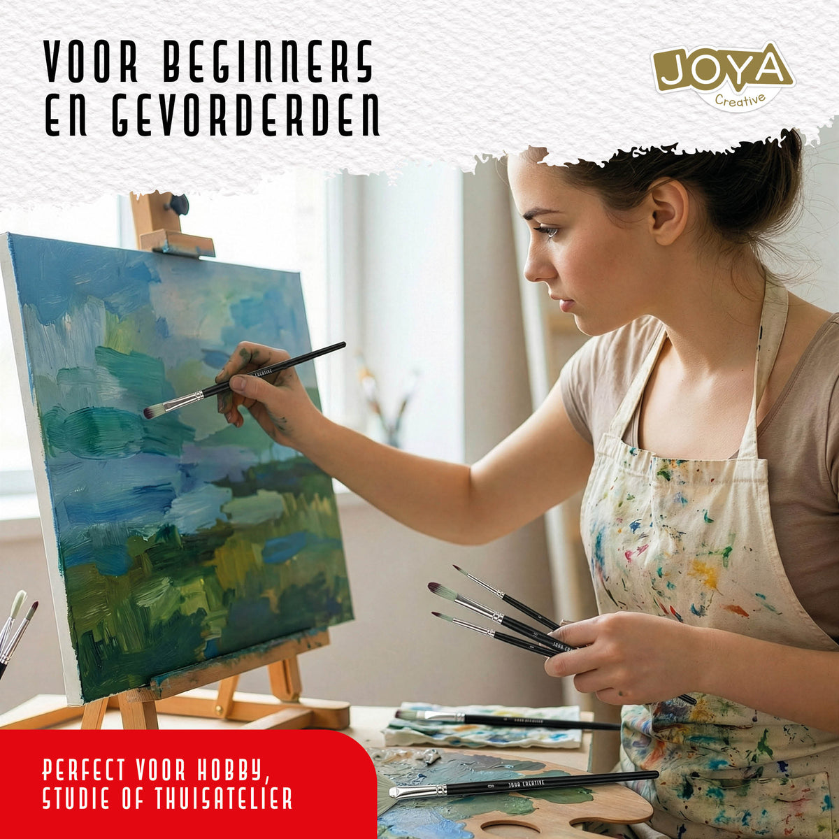 Joya Creative Set de pinceles de 25 piezas – Brochas profesionales y pinceles finos para pintura acrílica, acuarela y óleo
