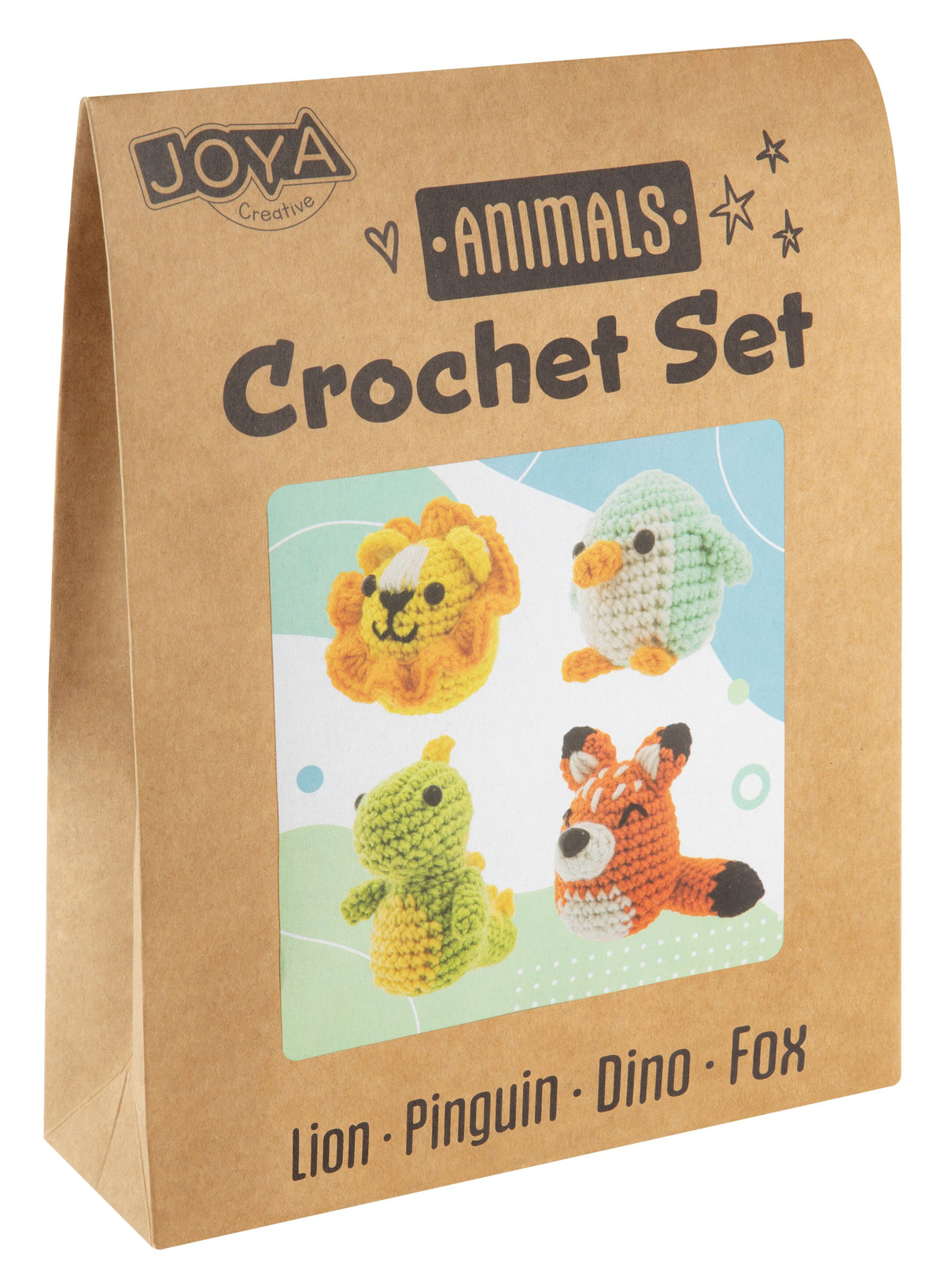Joya Creative Kit de ganchillo de animales de 8 piezas – Set completo de amigurumi con 8 animales para principiantes y adultos