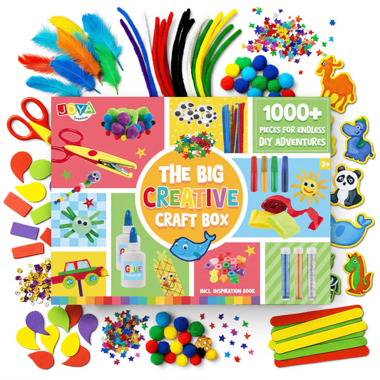 Joya Creative Maletín de manualidades de 1000 piezas - Kit de manualidades para niños