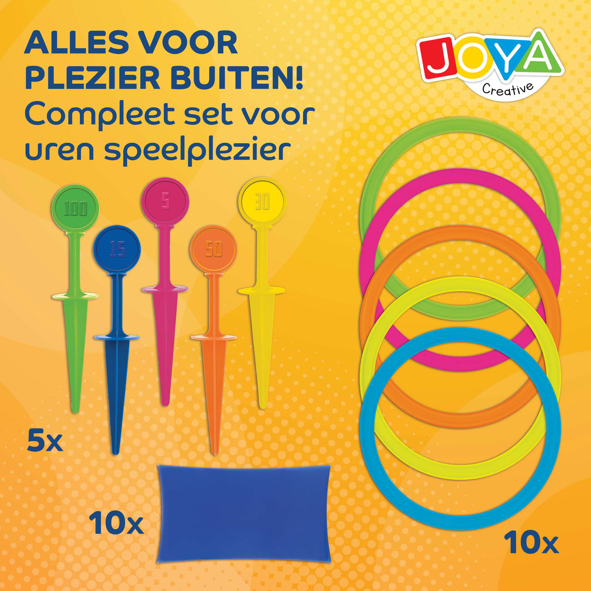 Joya Creative 2-in-1 Buitenspeelgoed – Ringwerpen & Hinkelspel voor Kinderen vanaf 3 Jaar