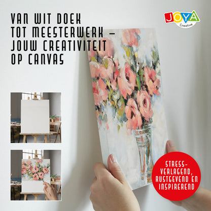 Joya Creative Lienzos para pintar 40x50 cm – Set de 12 lienzos de 100% algodón para pintura acrílica, pintura al óleo y técnicas de pintura