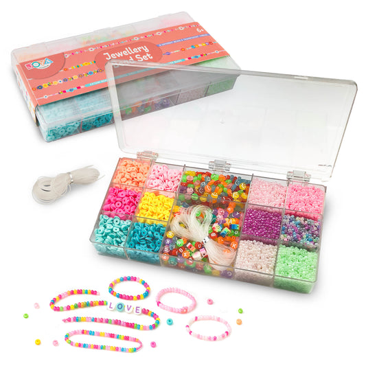 Joya Creative Sieraden Maken Set met Kralen – DIY Kralenset voor Armbandjes en Kettingen met Katsuki, Letter- en Glaskralen