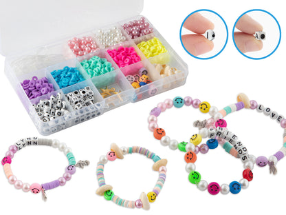 Joya Creative Sieraden Maken Set 1500+ Delig – Kralenset voor Armbandjes Maken met Katsuki Kralen, Parels, Letterkralen & Bedels