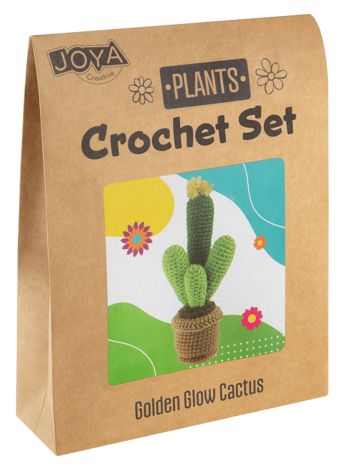 Joya Creative Haakpakket Planten & Bloemen 4 Delig – Complete Amigurumi Haakset voor Volwassenen met Ergonomische Haaknaalden