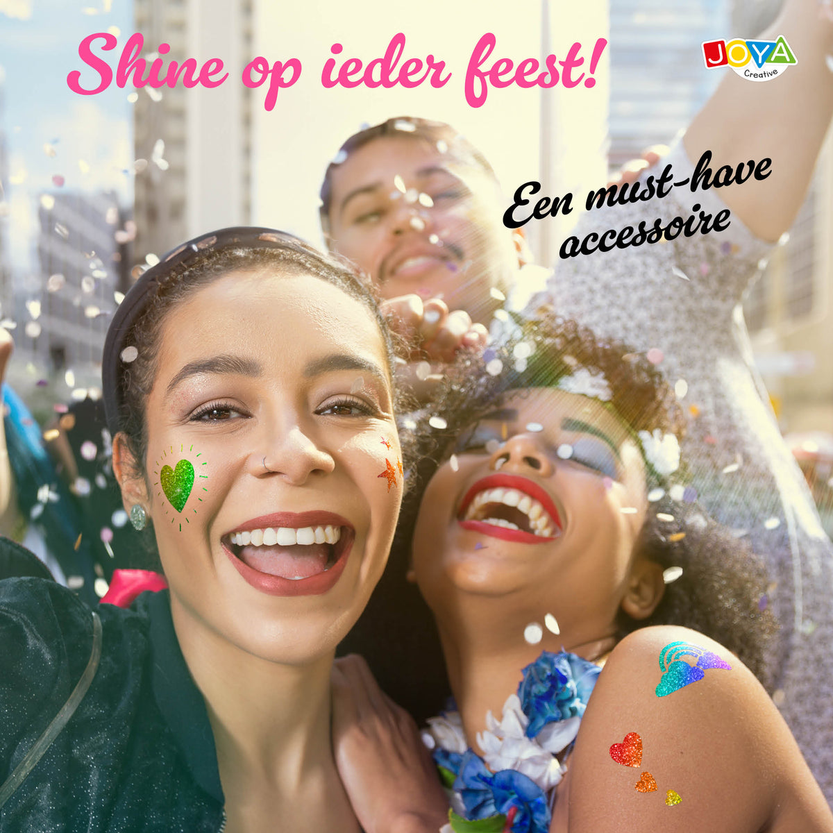 Joya Creative Set XXL de tatuajes con purpurina – Purpurina biodegradable para tatuajes de festivales, carnaval y fiestas infantiles