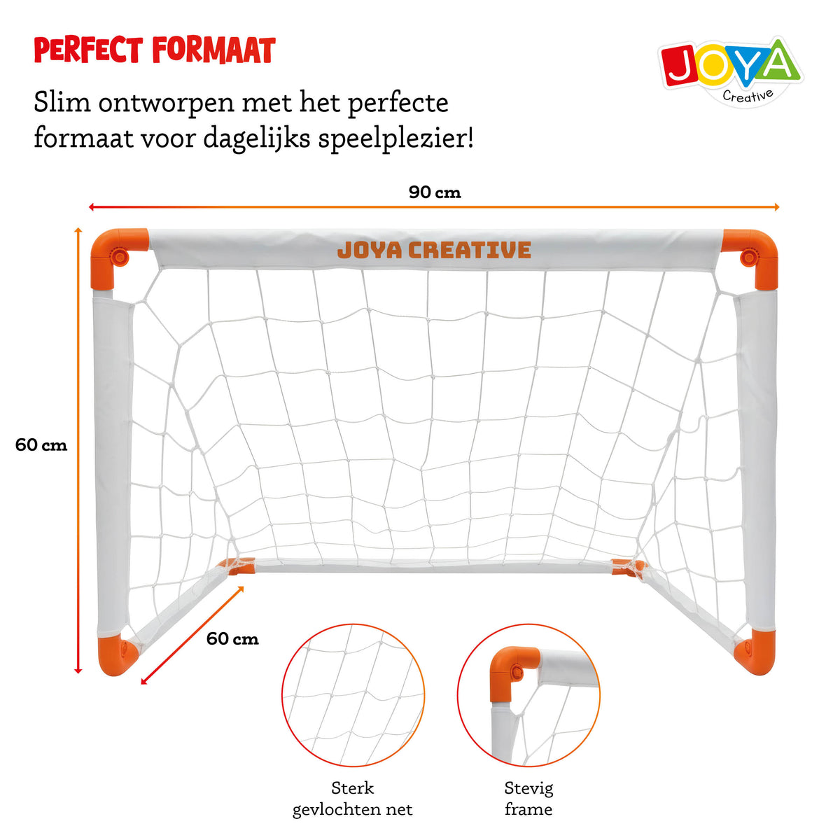 Joya Creative Set de 2 porterías de fútbol – Porterías de fútbol plegables con balón, bomba manual y bolsa de transporte para niños