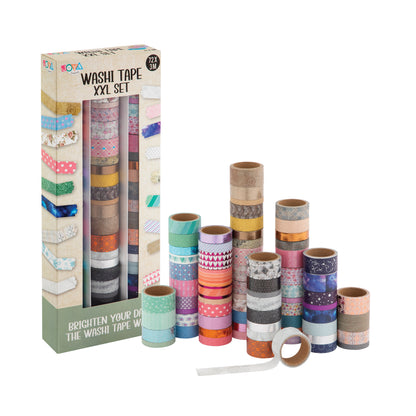 Joya Creative Washi Tape Mega Set 72 Delig – Decoratieve Masking Tape voor Bullet Journaling, Knutselen & Scrapbooking