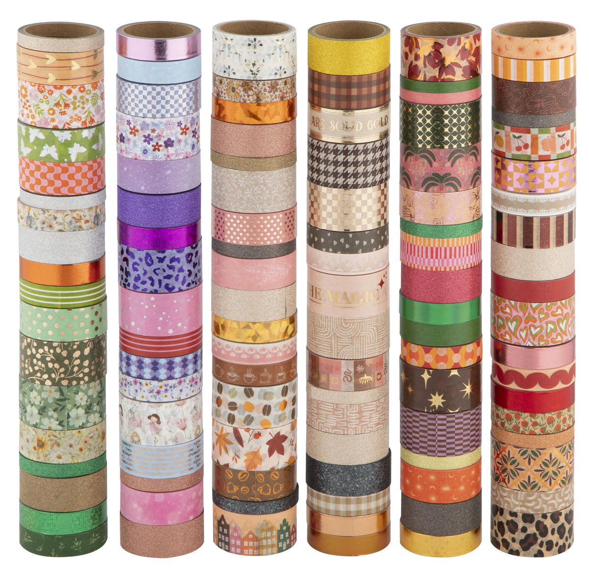 Joya Creative Set de cinta washi de 108 piezas – Accesorios para bullet journal, scrapbooking y journaling