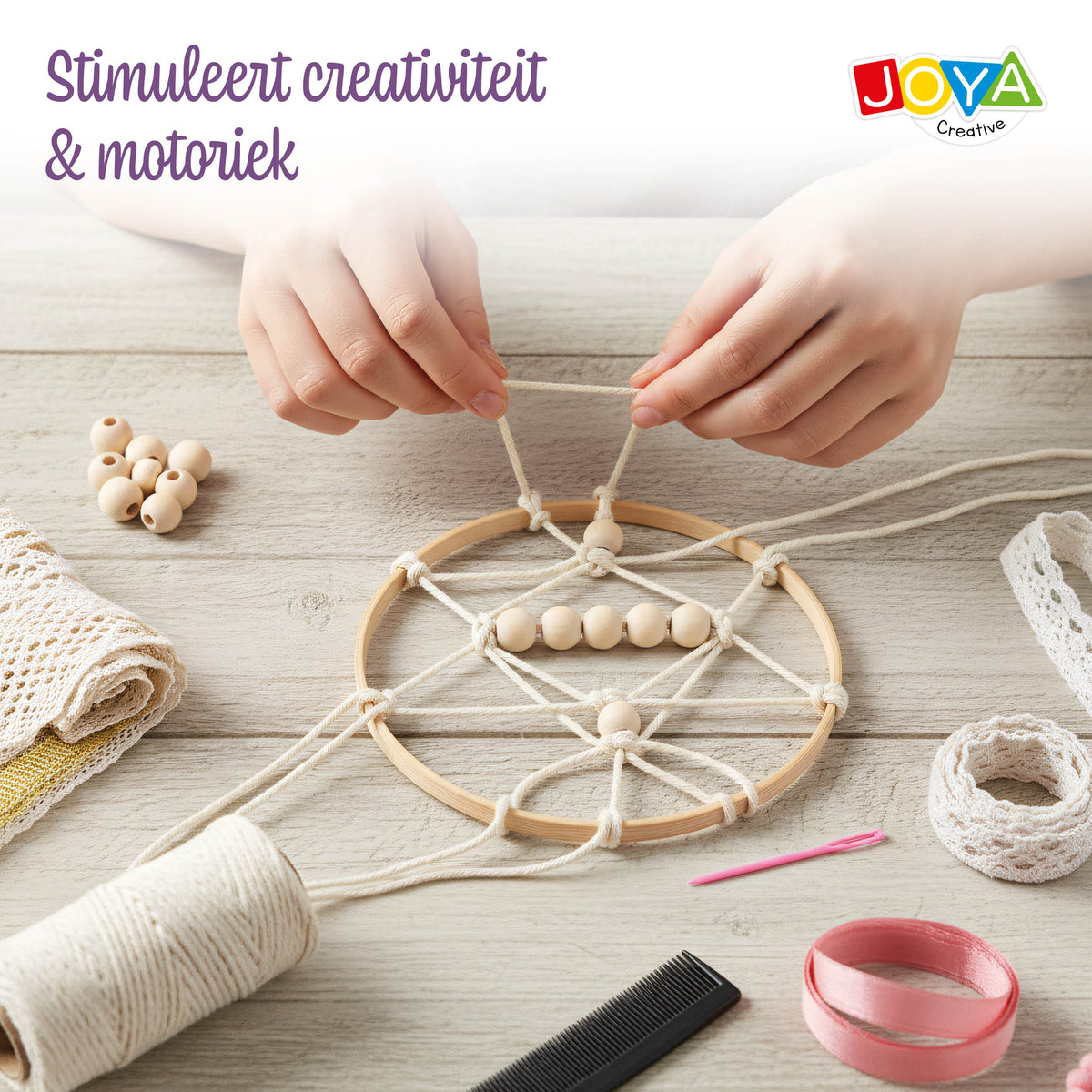 Joya Creative Macramé Dream Catcher Craft Kit – DIY Dream Catcher Making with Step-by-Step Instructions