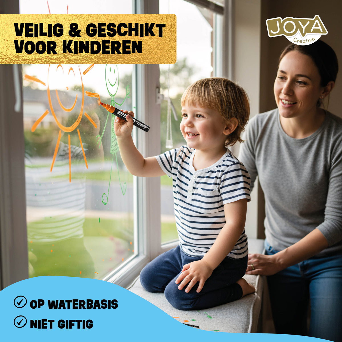 Joya Creative Raamstiften Set 20 Delig – Afwasbare Krijtstiften voor Ramen, Krijtborden en Glas