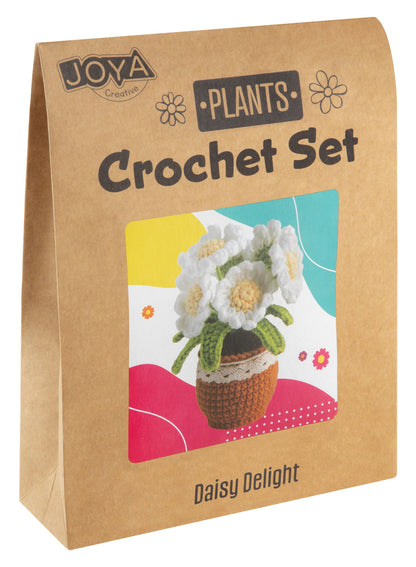 Joya Creative Haakpakket Planten & Bloemen 4 Delig – Complete Amigurumi Haakset voor Volwassenen met Ergonomische Haaknaalden