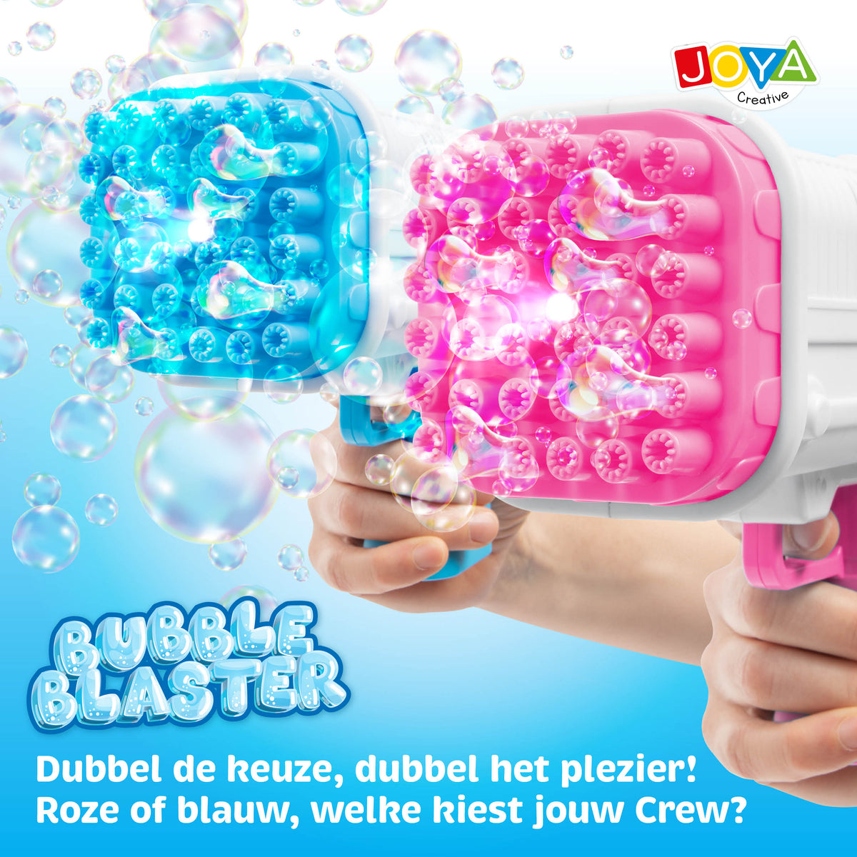 Joya Creative Bubble Gun with LED Lighting - Automatic Bubble Gun for Kids Including Bubble Solution