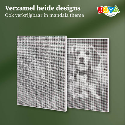 Joya Creative Dot Painting Perro 40x30 cm – Cuadro de pintura con puntos para adultos, incluye 3 fineliners y guía de inspiración