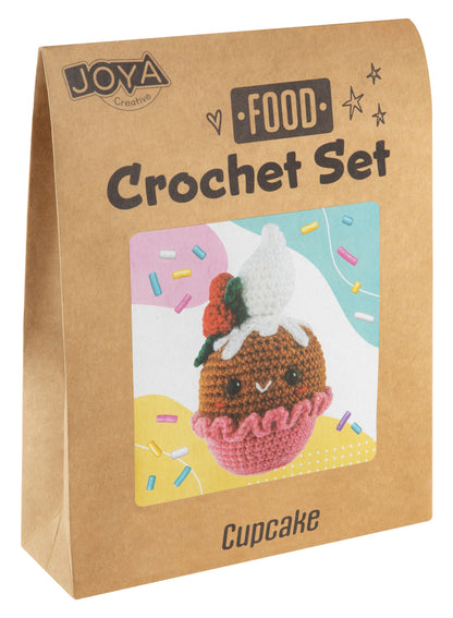 Joya Creative Haakpakket Food 4 Delig – Amigurumi Haakset met Sushi, Bubble Tea, Popcorn en Cupcake voor Beginners
