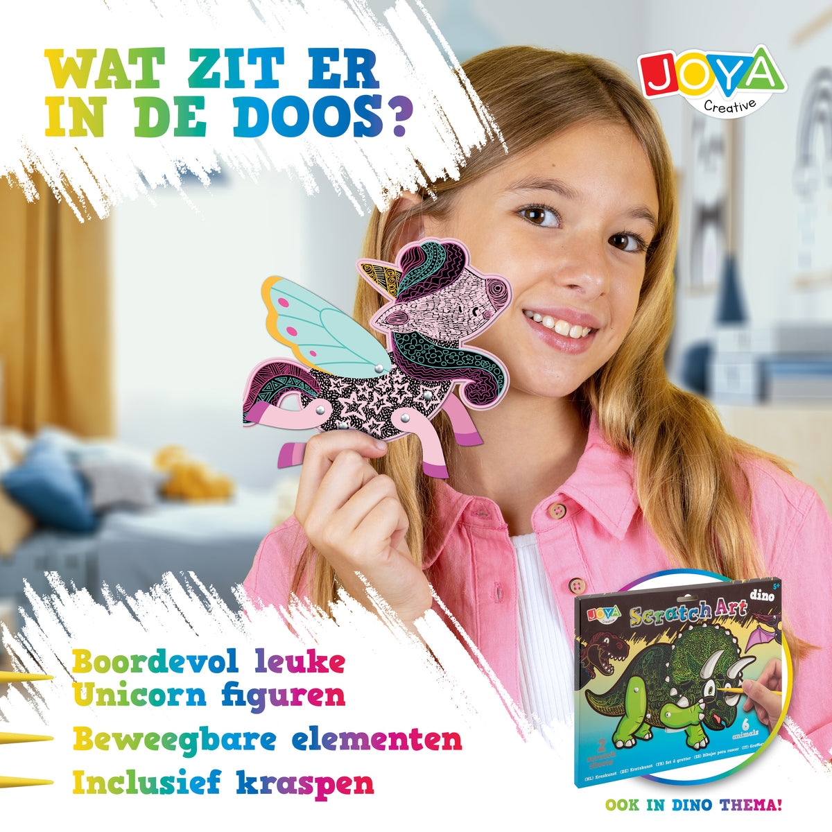 Joya Creative Unicorn Scratch Art Set - Children's Scratch Book with Animals, Scratch Drawings & Magical Rainbow Effects