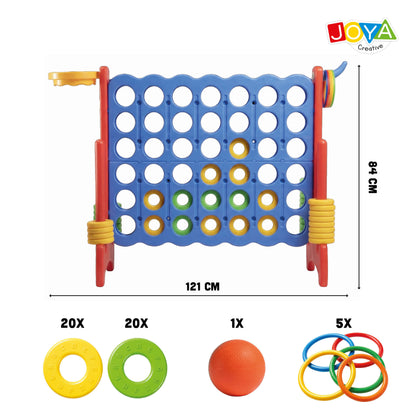 Joya Creative Juguete de exterior 3 en 1 – XXL 4 en raya, juego de baloncesto y juego de lanzamiento de aros para interior y exterior