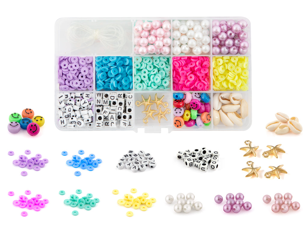 Joya Creative Sieraden Maken Set 1500+ Delig – Kralenset voor Armbandjes Maken met Katsuki Kralen, Parels, Letterkralen & Bedels