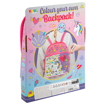 Joya Creative Mochila de unicornio para colorear – Kit de manualidades DIY con rotuladores textiles para niñas