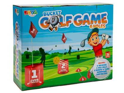 Joya Creative Bucket Golf 6 Holes – Compleet Golfspel voor Tuin, Camping en Familie met Opbergtas