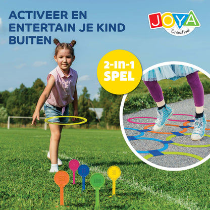 Joya Creative 2-in-1 Buitenspeelgoed – Ringwerpen & Hinkelspel voor Kinderen vanaf 3 Jaar