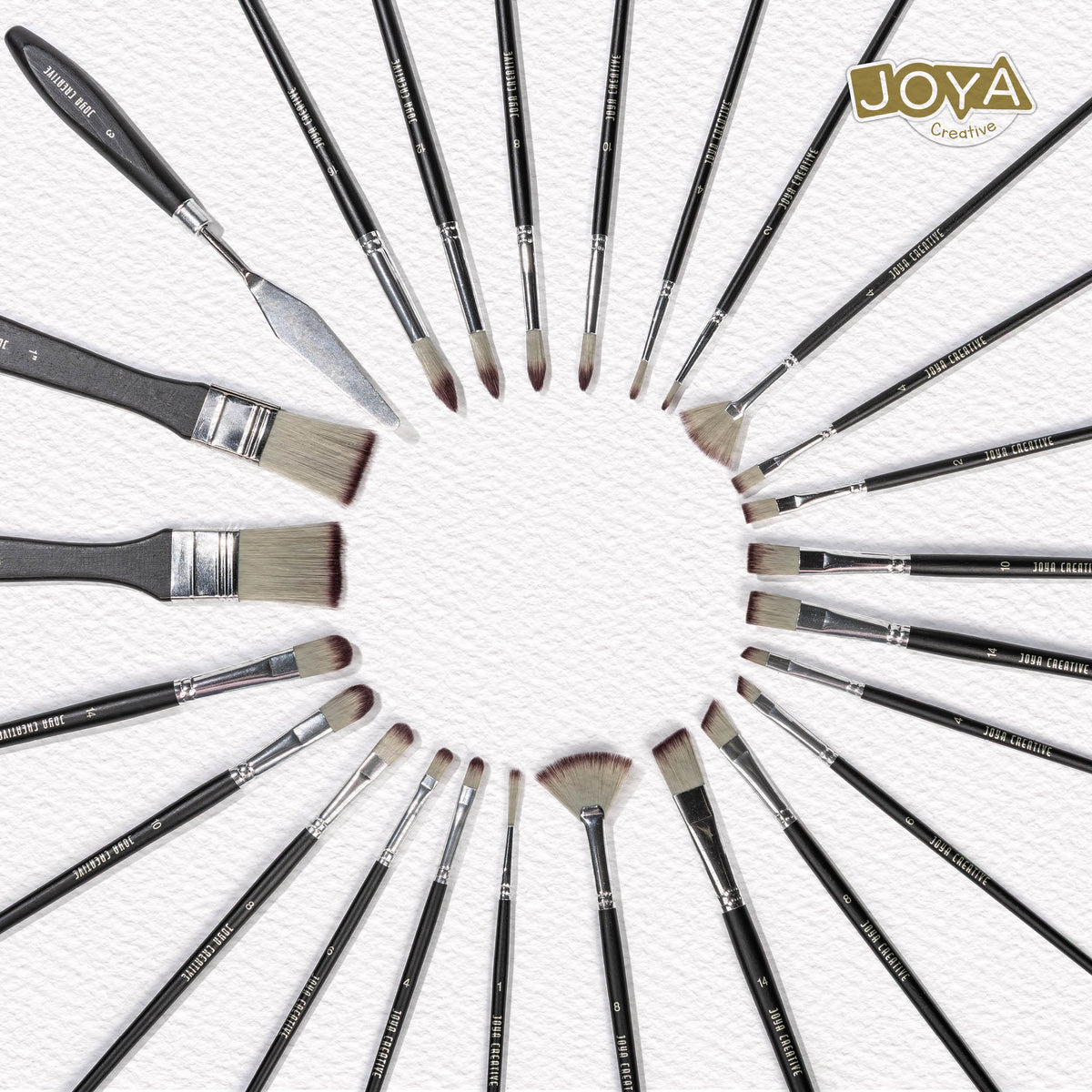 Joya Creative Set de pinceles de 25 piezas – Brochas profesionales y pinceles finos para pintura acrílica, acuarela y óleo