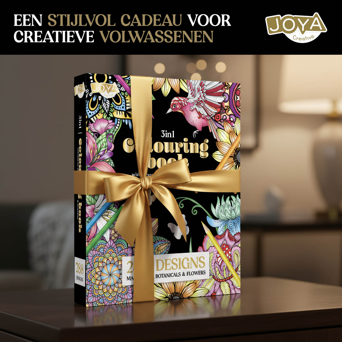 Joya Creative Libro de colorear de lujo para adultos - 288 láminas para colorear con estampado metalizado, mandalas, animales e ilustraciones botánicas