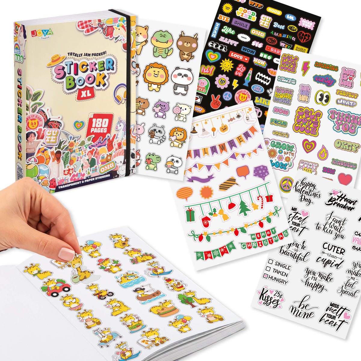 Joya Creative Libro de pegatinas XL – 7.500 pegatinas para decorar diarios, scrapbooking, bullet journals y agendas