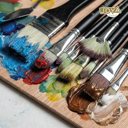 Joya Creative Set de pinceles de 25 piezas – Brochas profesionales y pinceles finos para pintura acrílica, acuarela y óleo