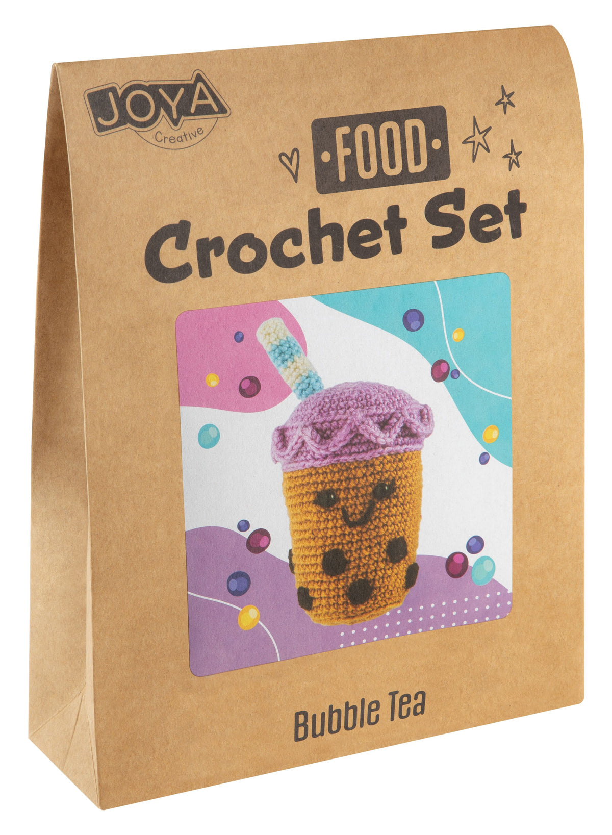 Joya Creative Haakpakket Food 4 Delig – Amigurumi Haakset met Sushi, Bubble Tea, Popcorn en Cupcake voor Beginners