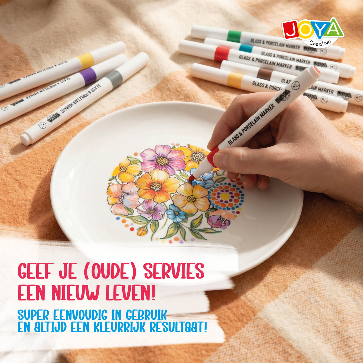 Joya Creative Porselein Stiften Set 30 Delig – Verf Stiften voor Porselein, Glas, Keramiek en DIY Decoratie