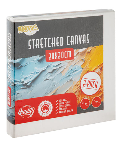 Joya Creative Lienzos para pintar 20x20 cm – Set de 24 lienzos de 100% algodón para pintura acrílica, pintura al óleo y manualidades
