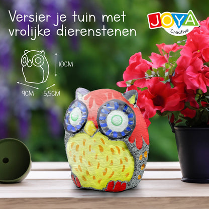 Joya Creative Happy Stones Schilderpakket Uil – Complete Stenen Schilderen Set voor Kinderen met Verf & Penseel