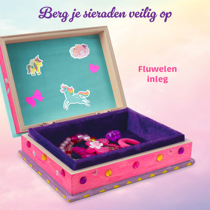 Joya Creative Kit de manualidades de unicornio 4 en 1 – Pintura, pegatinas, pixel art y decoración de joyero