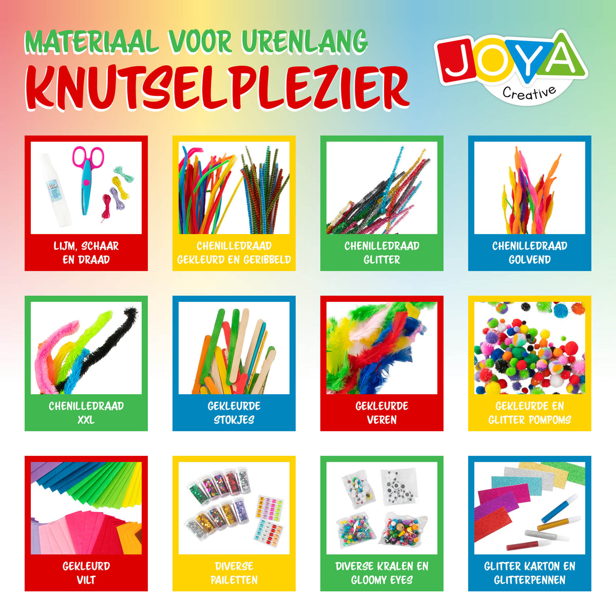 Joya Creative Knutselkoffer 1000 Delig – Complete Knutselset voor Kinderen met Knutselspullen in Opbergkoffer